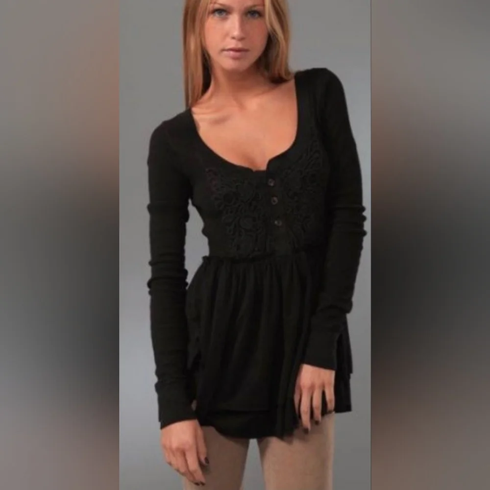 Free People Level Heat Layered Peplum Top